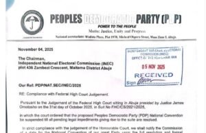 JUST IN: PDP Suspends Proposed Ibadan Convention (VIEW LETTER)