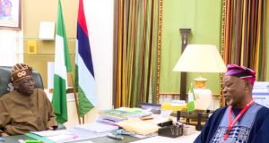 PHOTOS: Tinubu Hosts Ex-senator Adeseun